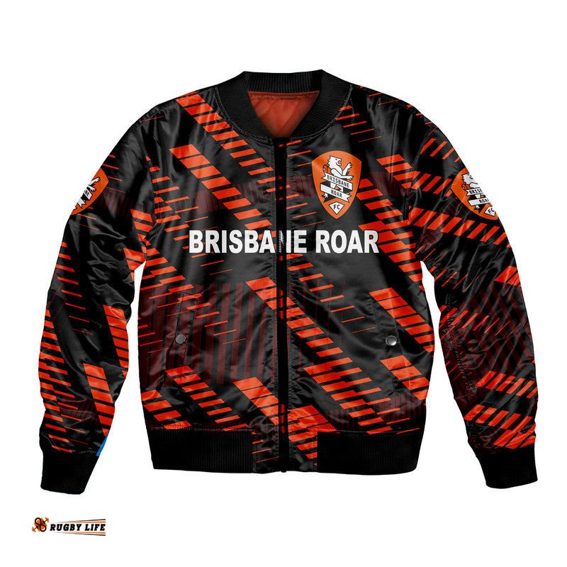 Custom Personalised Brisbane Roar Bomber Jacket Soccer Club Original Style - Black