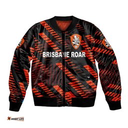 Custom Personalised Brisbane Roar Bomber Jacket Soccer Club Original Style - Black