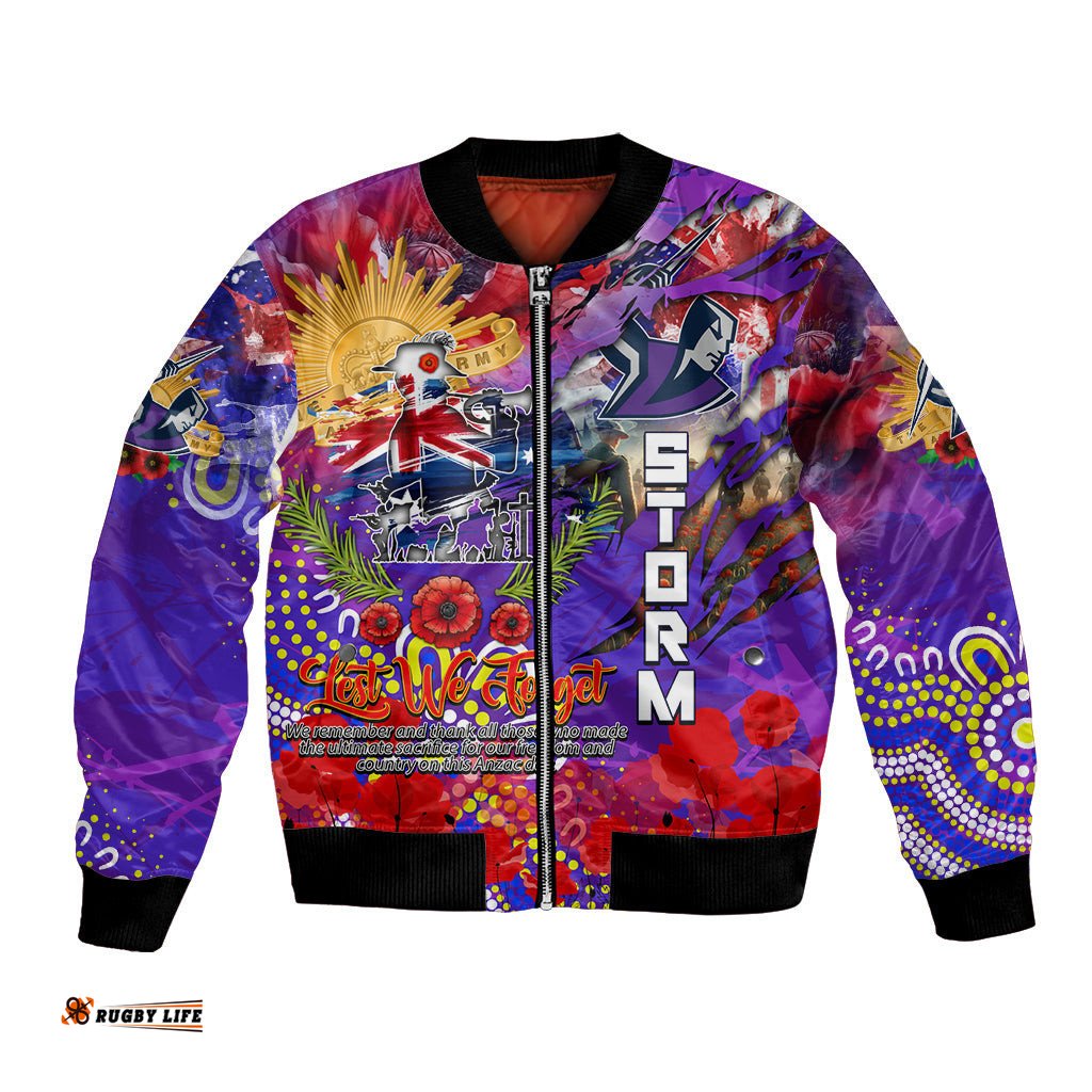 Personalised Australia Rugby Storm ANZAC Bomber Jacket Melbourne Scratch Style