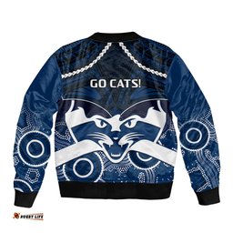 Geelong Football Bomber Jacket Go Cats Aboriginal Mix Polynesian Pattern