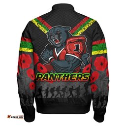 Panthers Rugby Bomber Jacket - Custom Anzac Day Panthers Bomber Jacket RLT13