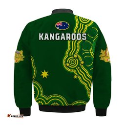 Custom Text And Number Australia Rugby Bomber Jacket The Kangaroos Champions Pacific Indigenous