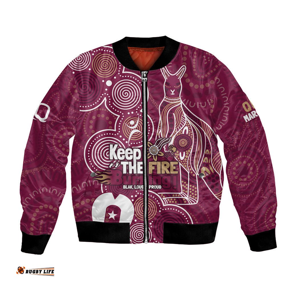 NAIDOC Week Bomber Jacket QLD Maroons Kangaroo