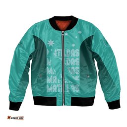Australia Soccer Matildas Custom Bomber Jacket Turquoise Basic Gradient