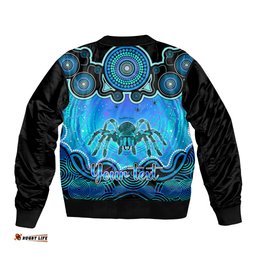 Personalised Australia Scorpio Tarantulas Spider Zodiac Bomber Jacket Auz Astrology Aboriginal - Aqua