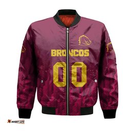Brisbane Broncos Bomber Jacket Logo Sport Ombre - NRL