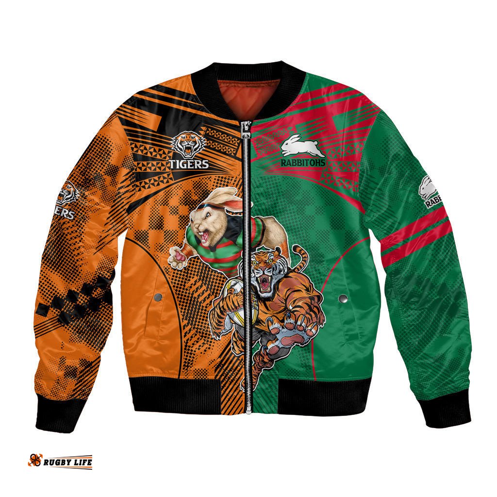 Wests Tigers and Rabbitohs Rugby Bomber Jacket Sporty Style