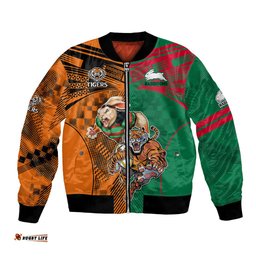 Wests Tigers and Rabbitohs Rugby Bomber Jacket Sporty Style