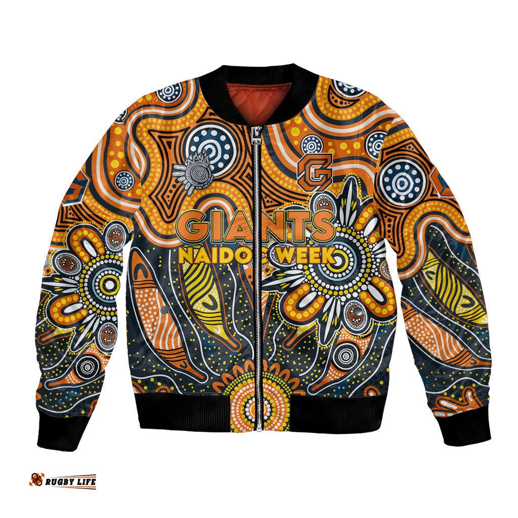 Personalised Giants NAIDOC Week 2024 Bomber Jacket Aussie Aboriginal Art