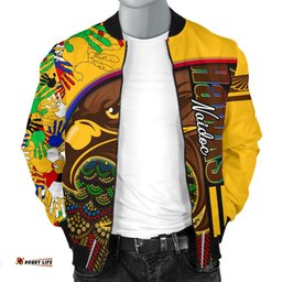 Custom Personalised Pride Hawks Men's Bomber Jacket Hawthorn Naidoc Week Aboriginal Version Special