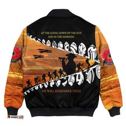New Zealand Anzac Day We Will Remember Them Bomber Jacket
