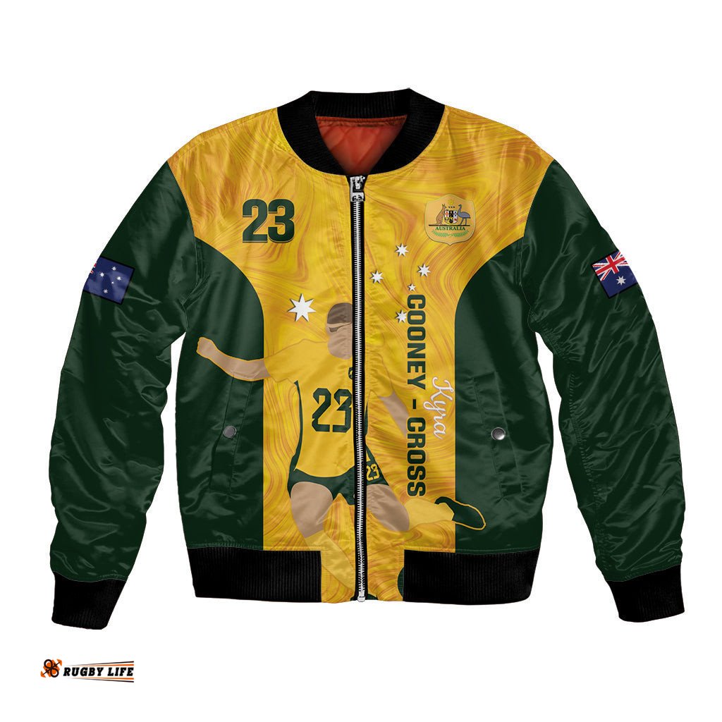Australia Soccer Bomber Jacket Cooney Cross Matildas Gold Version