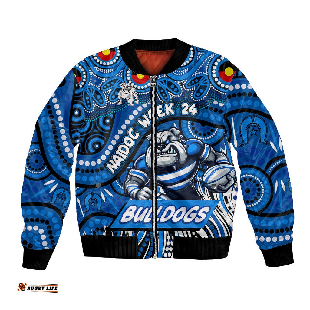 Custom Australia NAIDOC Week 2024 Bomber Jacket Bulldogs Mascot Keep The Fire Burning