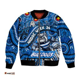 Custom Australia NAIDOC Week 2024 Bomber Jacket Bulldogs Mascot Keep The Fire Burning