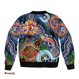 Personalised Roosters NAIDOC Week 2024 Bomber Jacket Australia Aboriginal Dot Painting