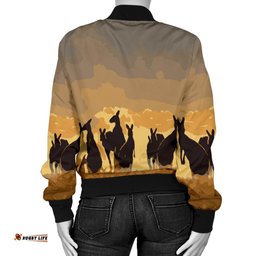 Bomber Jacket - Kangaroo Jacket Family Sunset Painting Ver02 - Women