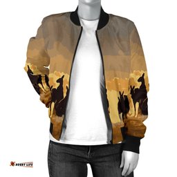 Bomber Jacket - Kangaroo Jacket Family Sunset Painting Ver02 - Women