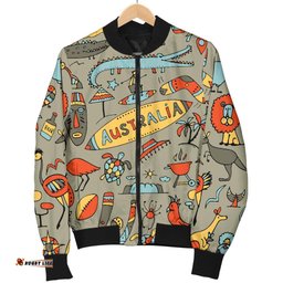 Bomber Jacket - Symbols Jacket Australia Travel - Men