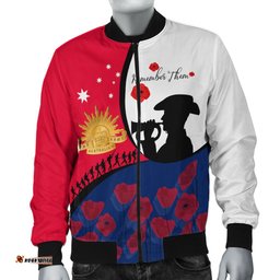 Anzac Day Women's Bomber Jacket - We will remember Them