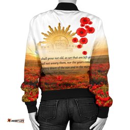 Anzac Day Women's Bomber Jacket - We Will Remember Them
