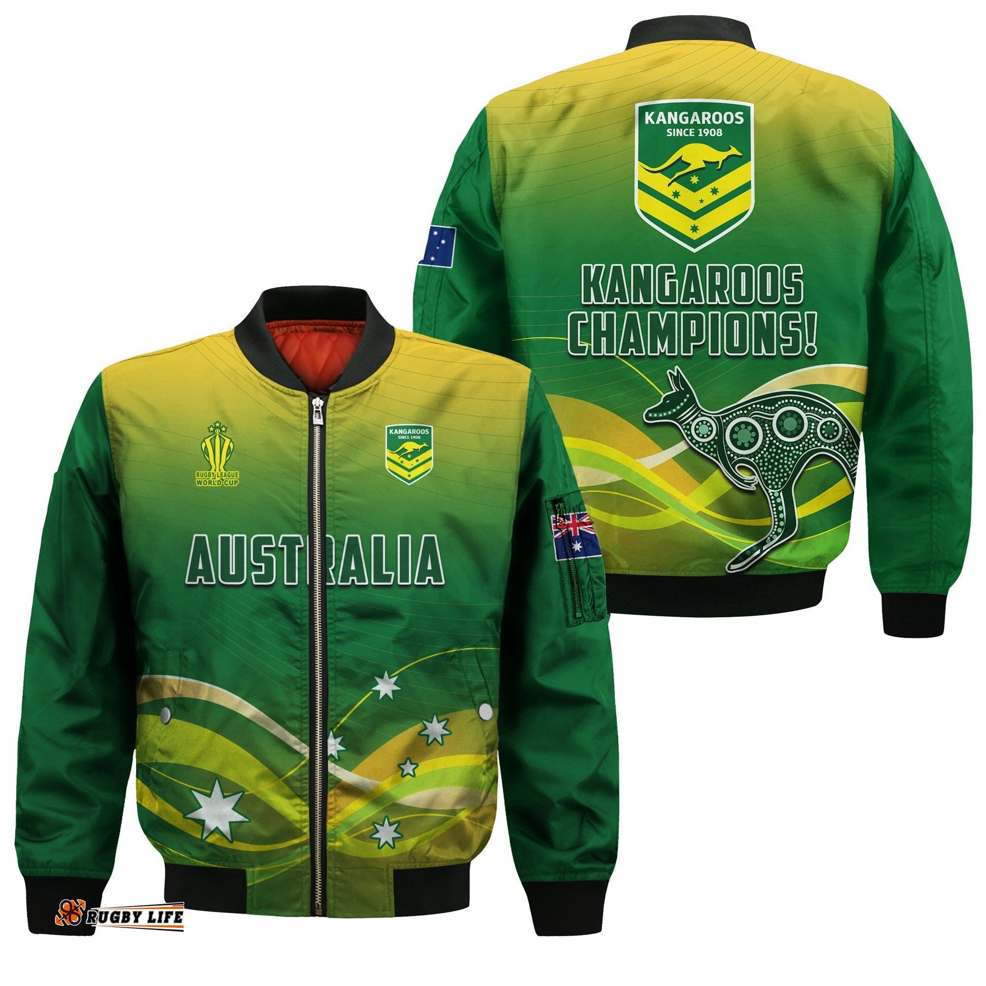 Australia Rugby Bomber Jacket Champions RLWC Kangaroos World Cup Rugby