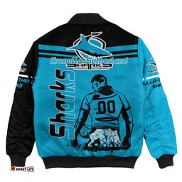 Cronulla-Sutherland Sharks Bomber Jacket Personalized Pentagon Style- NRL