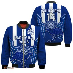 Custom Text And Number Laramba Football Bomber Jacket Roos Aboriginal Art