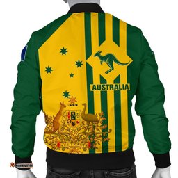 Custom Men's Bomber Jacket - Australia Kangaroo Sign National Color