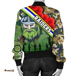Raiders Women's Bomber Jacket Canberra Anzac Day