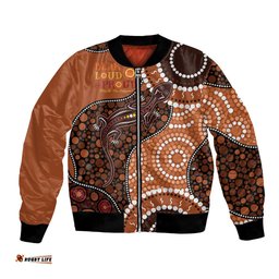 Lizard NAIDOC 2024 Bomber Jacket Aboriginal Art Style