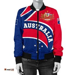Aboriginal Bomber Jacket - Australia Flag and Coat of Arms - Women