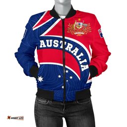 Aboriginal Bomber Jacket - Australia Flag and Coat of Arms - Women