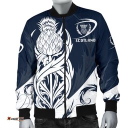 Scottish Rugby Men's Bomber Jacket Thistle Vibes - Navy