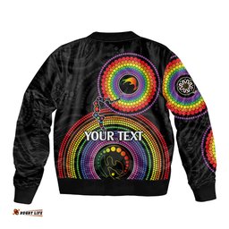 Personalised Australia LGBT Bomber Jacket You Are Exactly Who You Should Be Aboriginal Style
