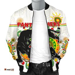 Penrith Men's Bomber Jacket Indigenous Panthers - White