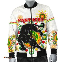 Penrith Men's Bomber Jacket Indigenous Panthers - White