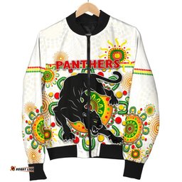 Penrith Men's Bomber Jacket Indigenous Panthers - White