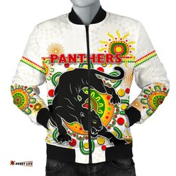 Penrith Men's Bomber Jacket Indigenous Panthers - White