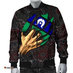 Aboriginal Men's Bomber Jacket - Torres Strait Blood In Me