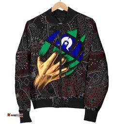 Aboriginal Men's Bomber Jacket - Torres Strait Blood In Me