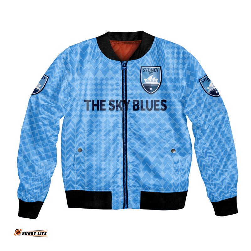 Custom Personalised Sydney The Sky Blues Bomber Jacket Soccer Club Original Style - Blue