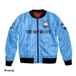 Custom Personalised Sydney The Sky Blues Bomber Jacket Soccer Club Original Style - Blue