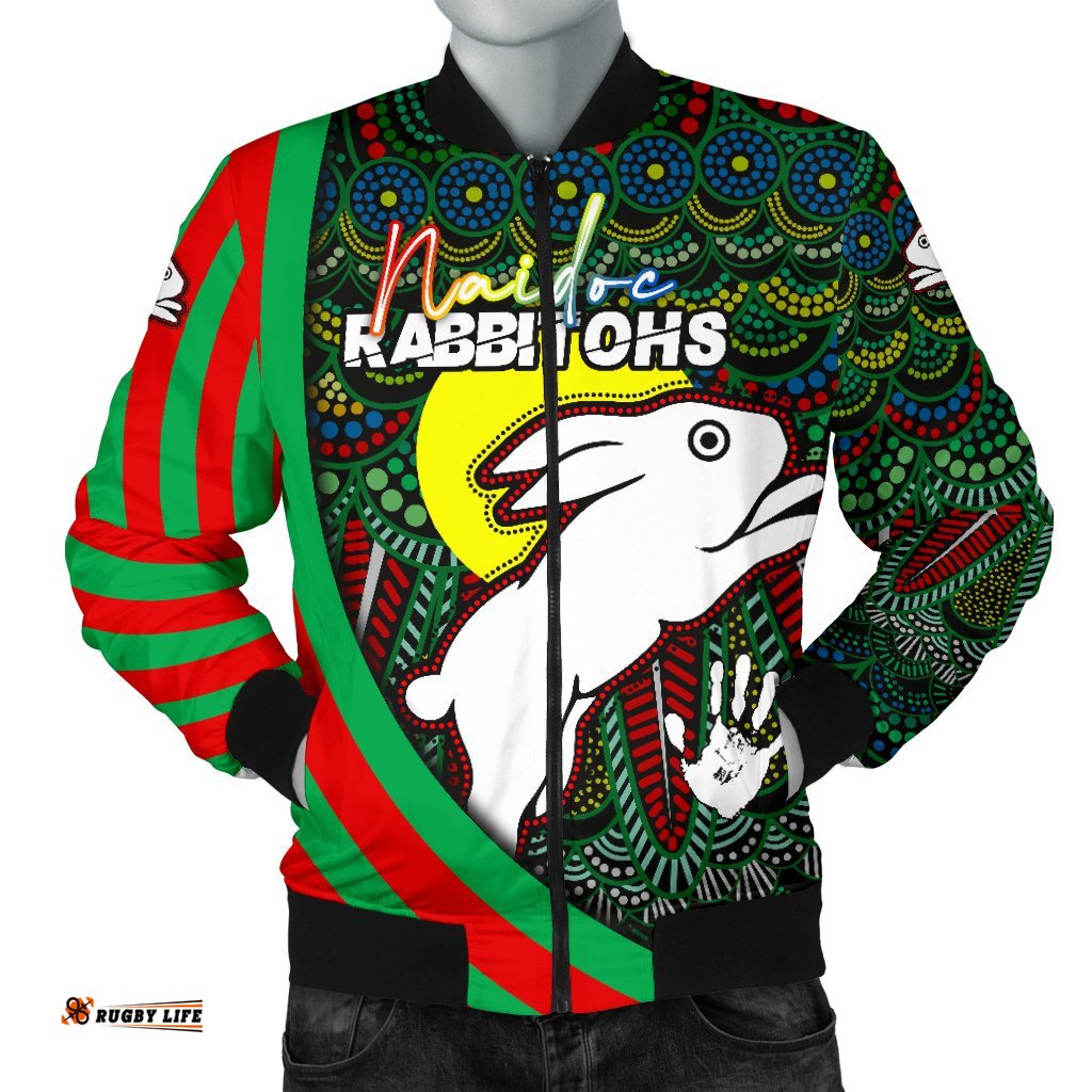 Custom Personalised Rabbitohs Naidoc Week Men's Bomber Jacket Indigenous Version Special