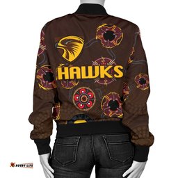 Hawthorn Women's Bomber Jacket Hawks Indigenous - Brown