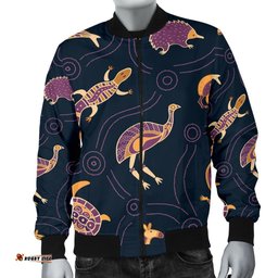 Men's Bomber Jacket - Indigenous Animals Patterns