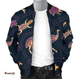 Men's Bomber Jacket - Indigenous Animals Patterns
