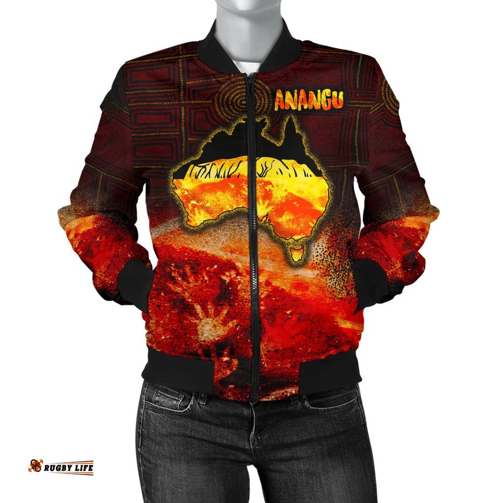 Aboriginal Women's Bomber Jacket - Anangu Custodians