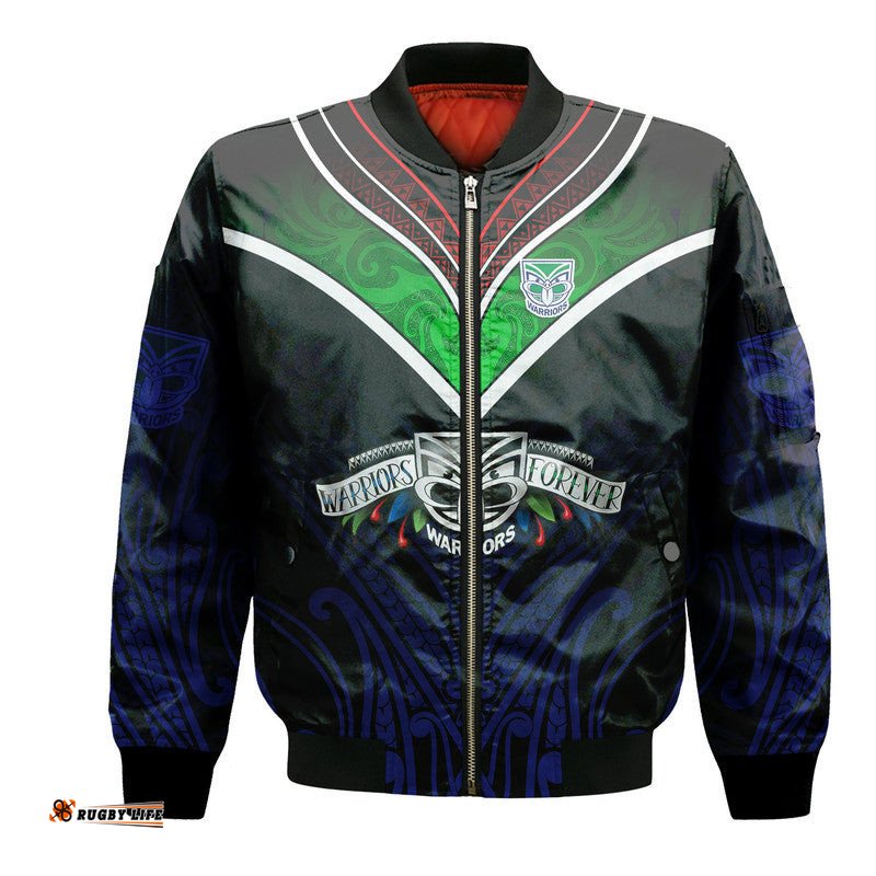 New Zealand Warriors Bomber Jacket The Warriors Special Maori Silver Fern Style