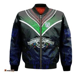 New Zealand Warriors Bomber Jacket The Warriors Special Maori Silver Fern Style