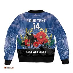 Custom Bulldogs Football ANZAC Bomber Jacket Gallipoli Camouflage With Poppies